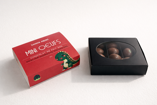 Mini œufs artisanaux chocolat au lait 38 % et praliné noisette signature