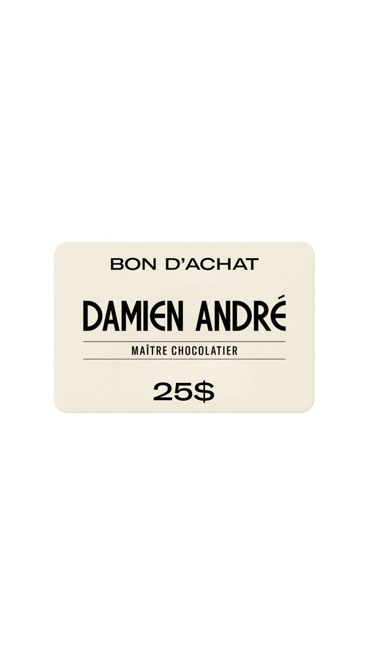 Carte-Cadeau Damien André - 25$