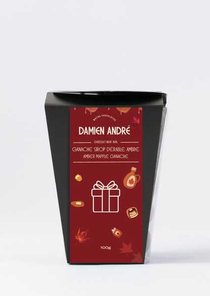 Dark chocolate gifts – Canadian amber maple syrup ganache
