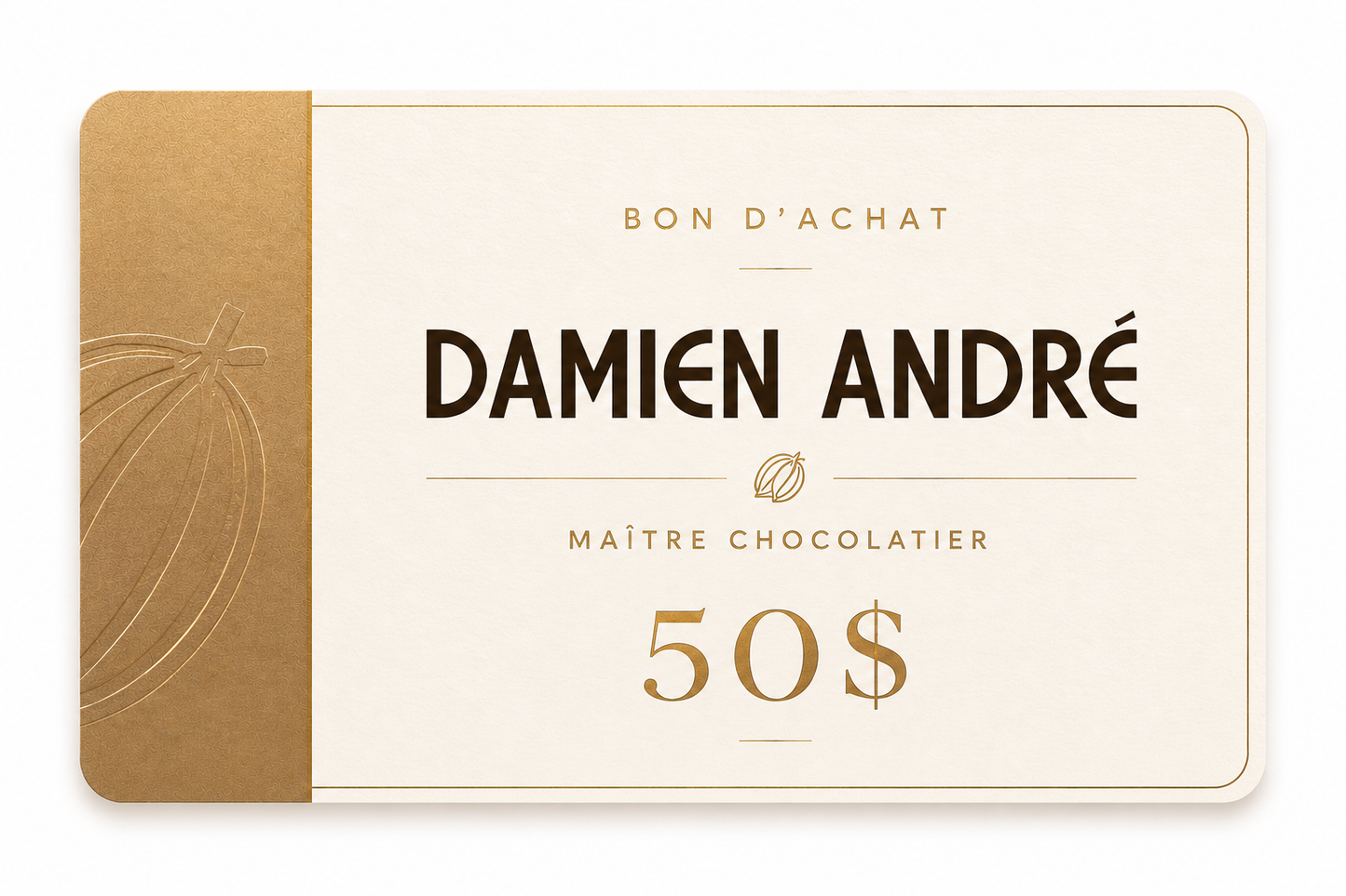Carte-Cadeau Damien André - 50$