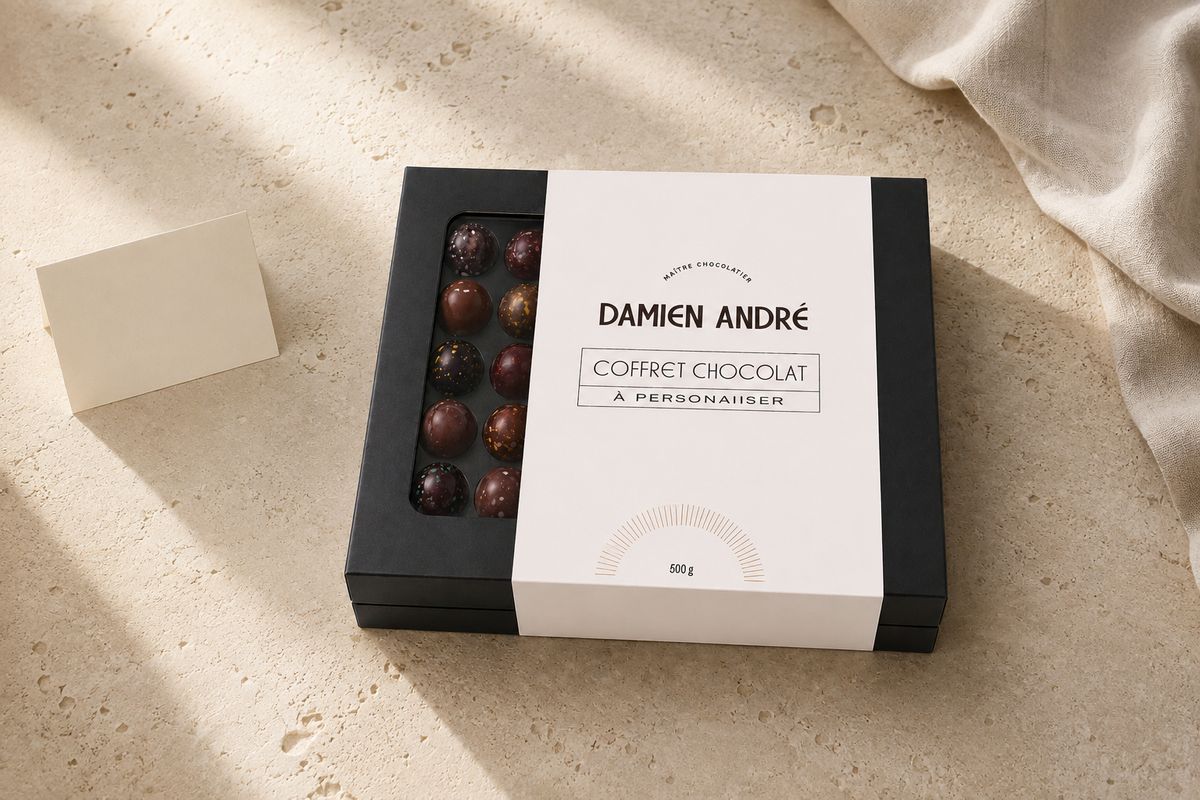 Coffret de chocolats Damien André à personnaliser