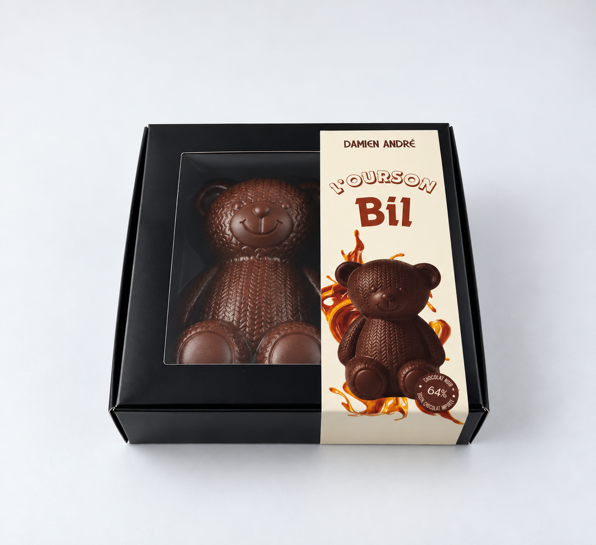 L’Ourson Bil – Caramel salé & chocolat noir 64 %